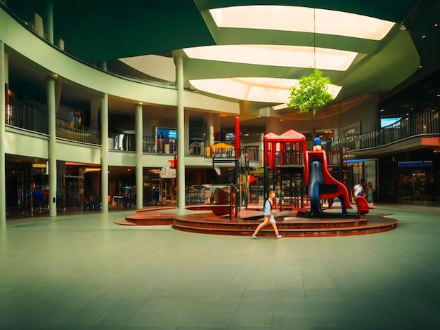 playground with nobody nostalgic childish in the mall realistic image downloade