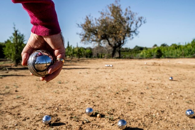 Playing boule in Portugal