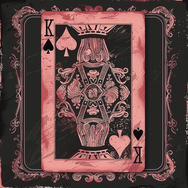 playing card design pink elements aristocratic style