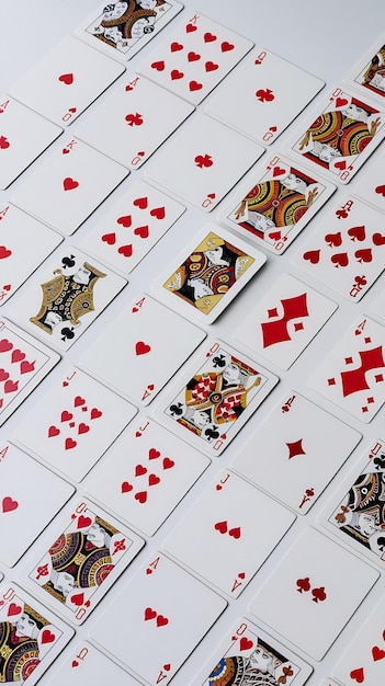 Photo playing cards on white background