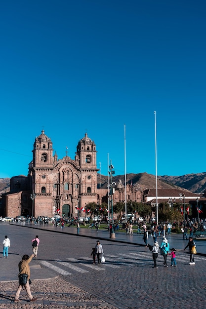 Plaza de Armas of the city of Cusco, sunset photographs.