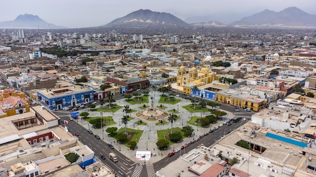 Plaza de Armas in the Historic Center of the city of Trujillo Peru