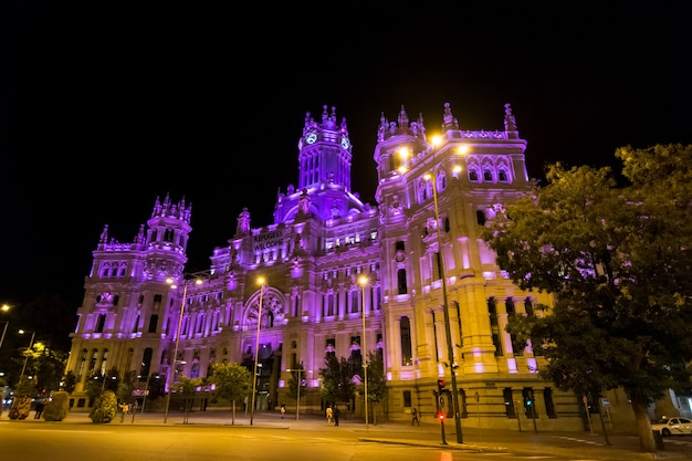 Plaza de Cibeles with Palacio de Comunicaciones, Madrid, Spain.