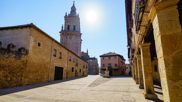 Plaza de la Catedral de la Asuncion and medieval buildings in the old town of Burgo de Osma Soria