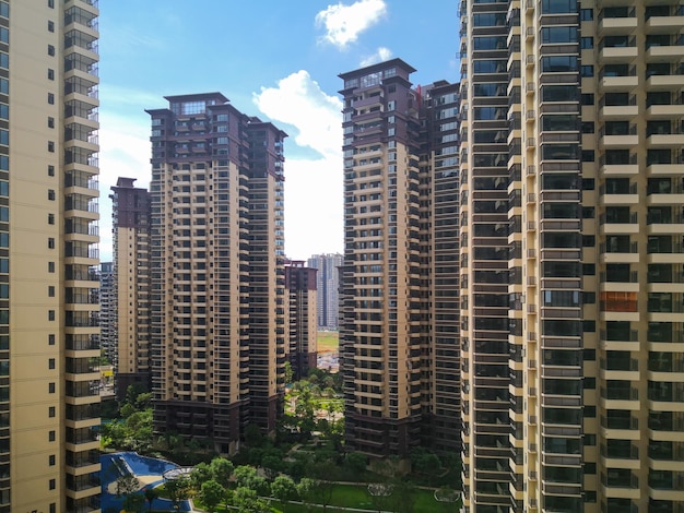 A pleasant highrise residential building in a modern city