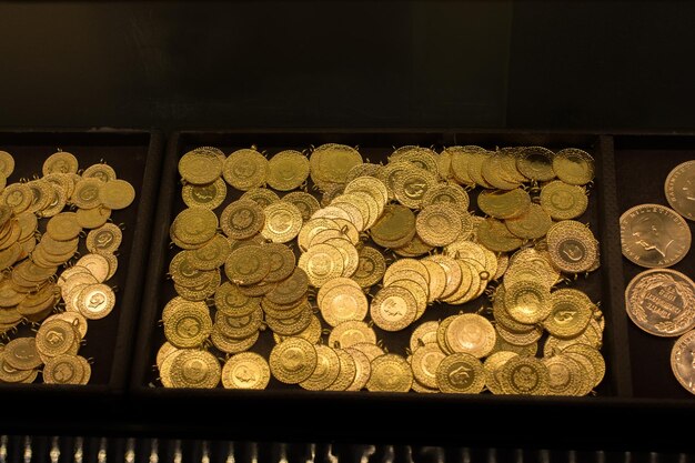 Plenty of geniune gold coins in view