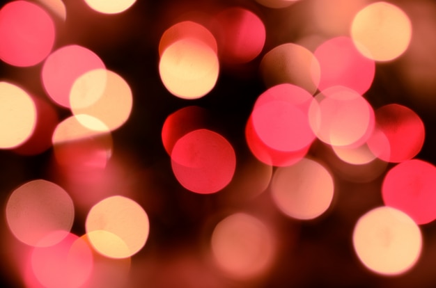 Plenty of golden sparkling bokeh from defocused garland lights.