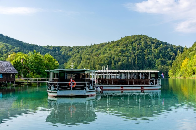 Plitvice lakes in Croatia beautiful summer landscape with turquoise water