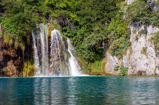 Plitvice lakes in Croatia beautiful summer landscape with waterfalls