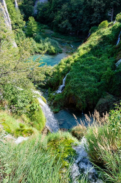 Plitvice lakes in Croatia beautiful summer landscape with waterfalls