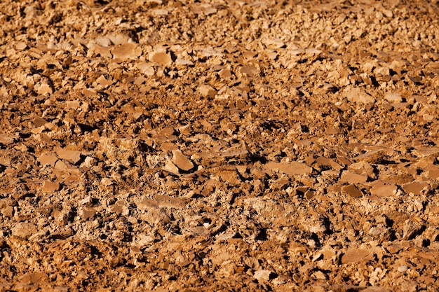 Plowed land closeup