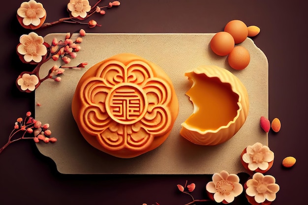 Plum blossom chinese characters fu in the article refer to fortune good luck Generative Ai