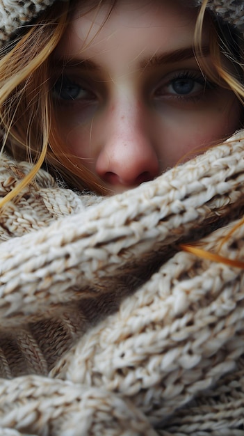 Plump knitted scarves