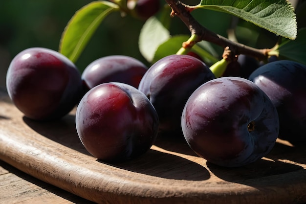 plums on the branch