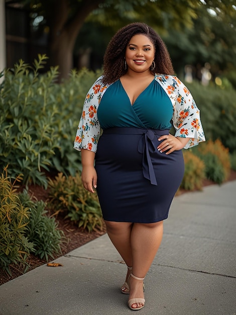 Photo plus size woman lifestyle