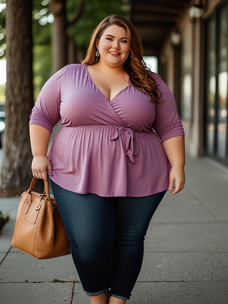 Photo plus size woman lifestyle