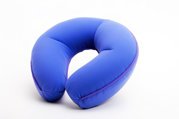 A Plush Blue Travel Pillow for Comfortable Journeys on White or PNG Transparent Background