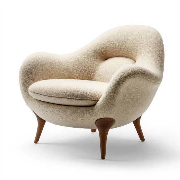 A plush cream chair invites relaxation in a stylish contemporary space