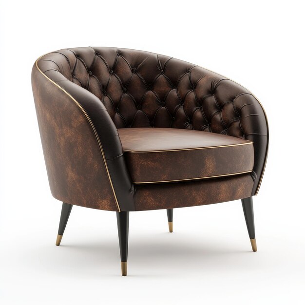 A plush tufted armchair stands out in a minimalist setting inviting relaxation and comfort