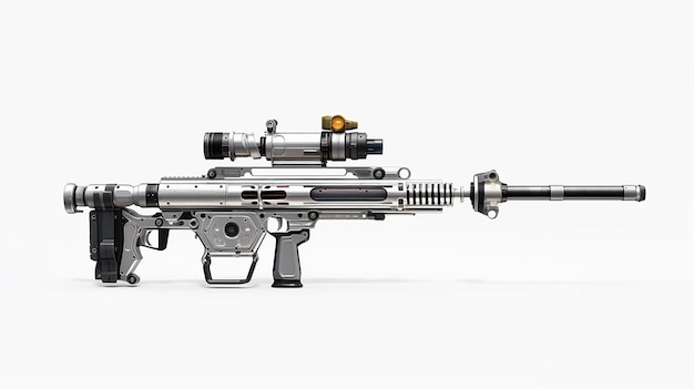 Photo pneumatic rifle isolated on white photo realistic generative ai