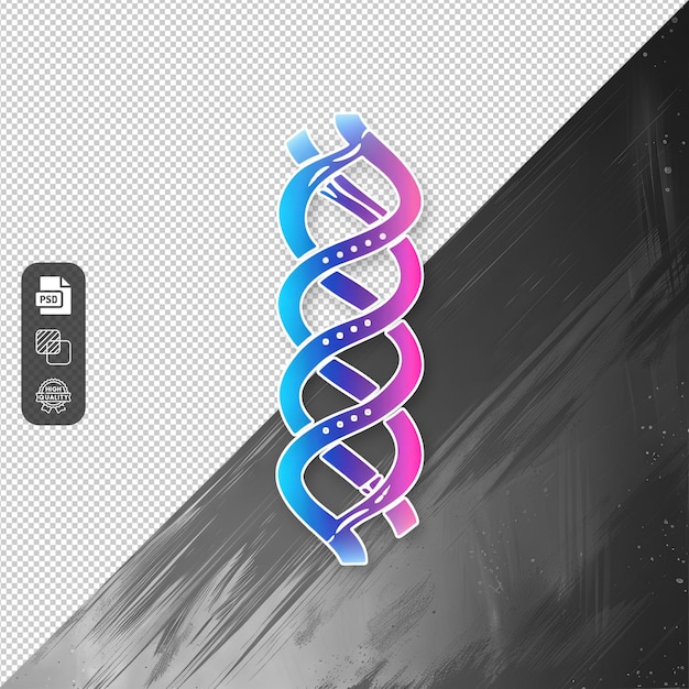 Photo png futuristic neon dna strands icon design transparent dna vector