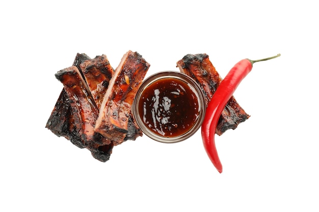 PNG Tasty BBQ meat isolated on white background