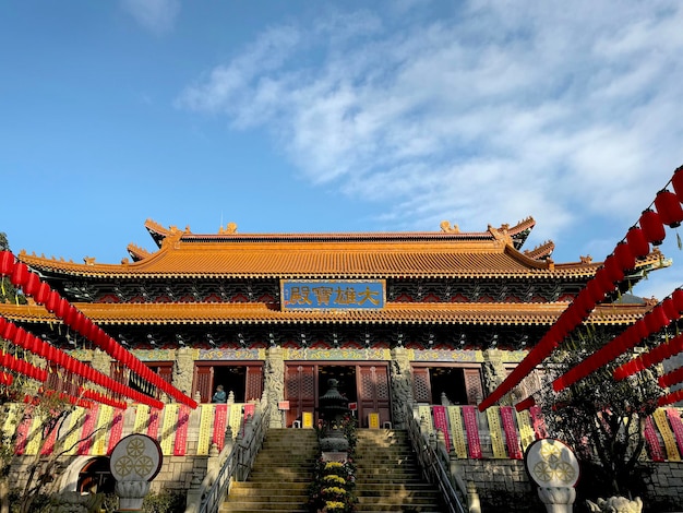 Po Lin Temple Monastery a mid century Buddhist temple built at the Ngong Ping Village Hong Kong