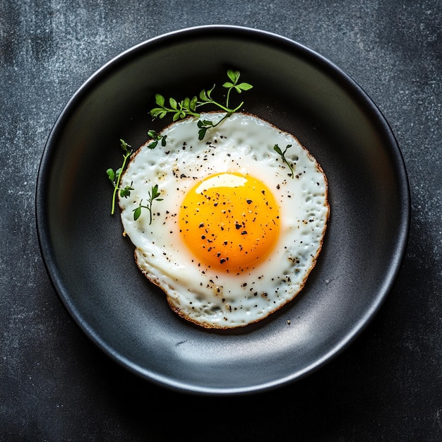 Photo poached egg sunny side up