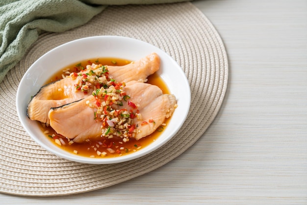 Poached Trout or Salmon with Yuzu Ponzu Sauce