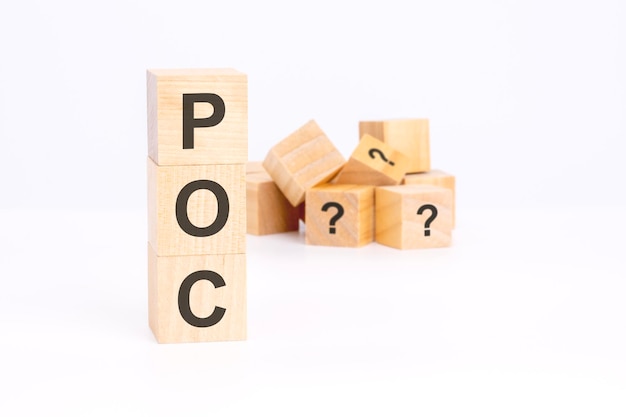 POC text cost per order on wooden cubes