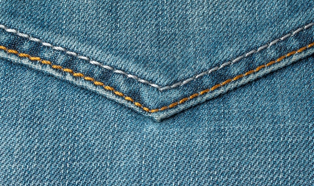 Pocket of blue jeans old jeans closeup