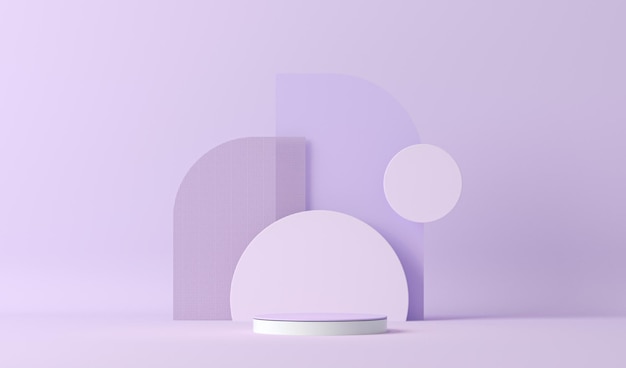 Podium and abstract background or texture Pastel purple violet colors scene Trendy 3d render