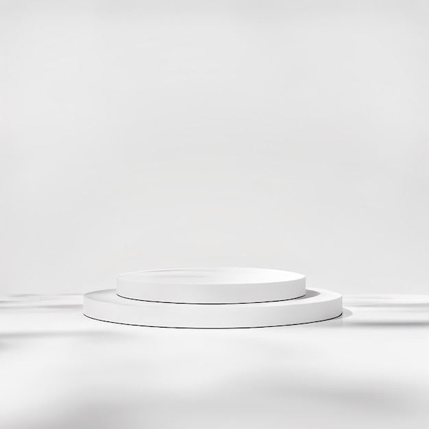 Podium in abstract white composition for product white background product