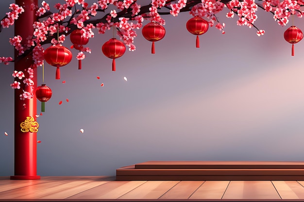 Podium and background for Chinese new yearChinese Festivals Mid Autumn Festival