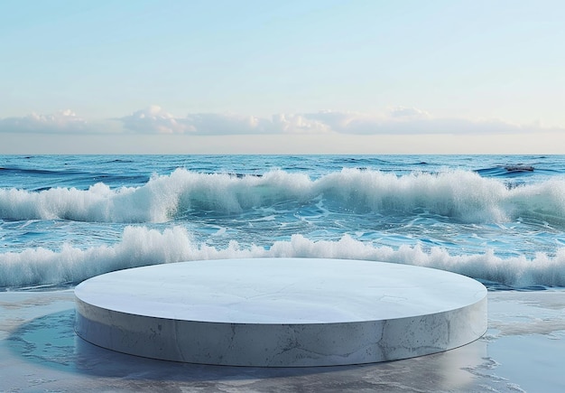 a podium on the beach