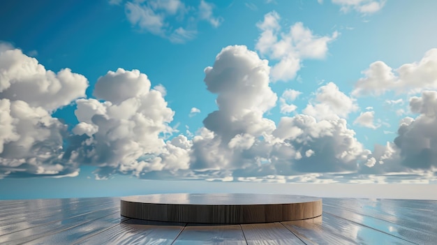 Podium cloud sky or stage design template for your product placement modern podium design