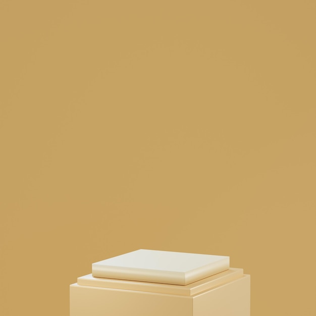 Podium in gold abstract composition for product presentation 3d render