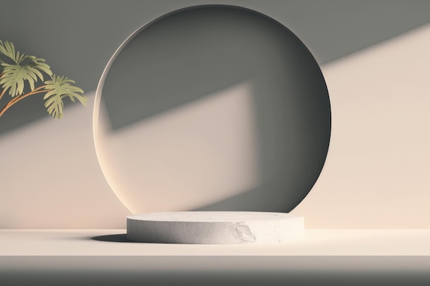 Podium on Natural background Illustration AI Generative