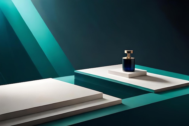 Podium for perfume presentation abstract minimal concept showcase geometricpaste colors