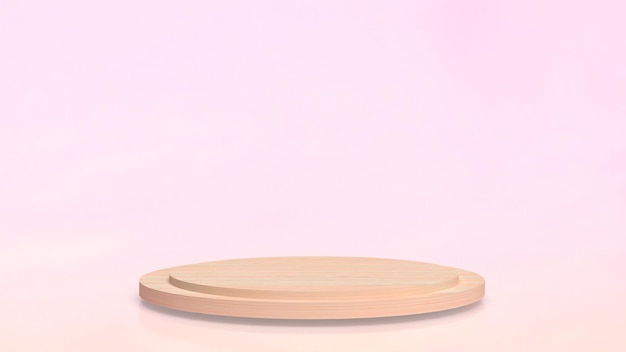 The podium on pink Background for present or advertising concept 3d rendering