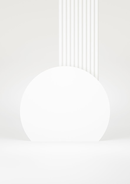 Photo podium white abstract background. geometric shape.  white pastel color scene. minimal 3d rendering. scene with geometrical background. 3d render