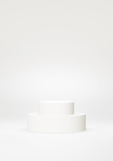 Podium white abstract background. Geometric shape.  white pastel color scene. Minimal 3d rendering. Scene with geometrical background. 3d render