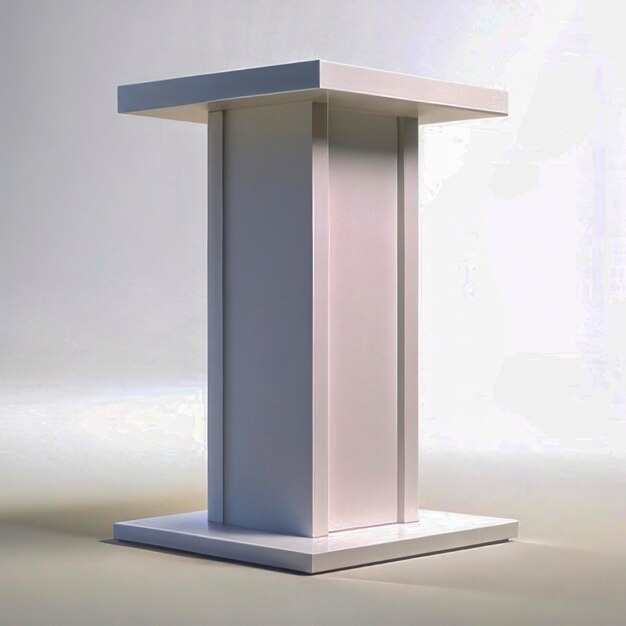 Photo a podium with a white podium that says  the word  on it