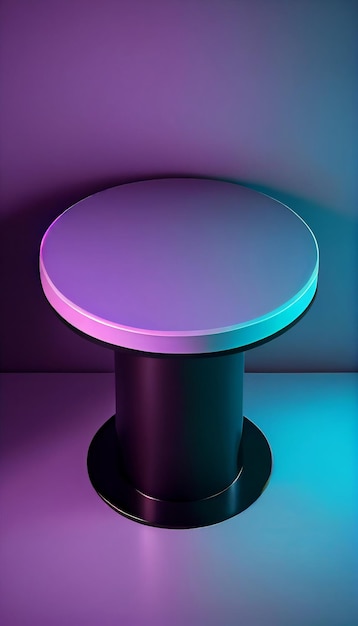 PodiumTable 3D render background for products overlay Neon colors AI generative