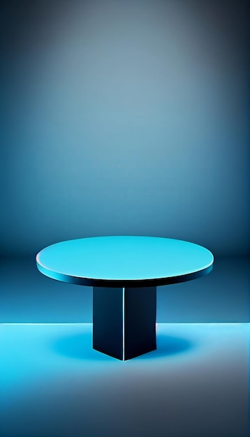 PodiumTable 3D render background for products overlay Neon colors AI generative