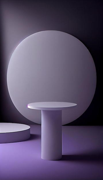 PodiumTable 3D render background for products overlay Neon colors AI generative