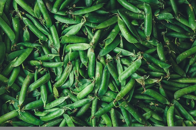 The pods of young peas