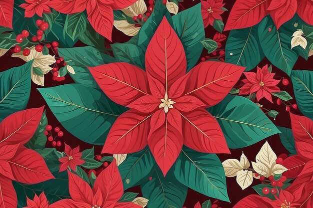 Poinsettia Christmas Hexagonal Decoration