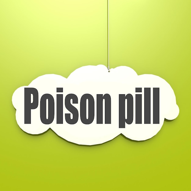 Poison pill word on white cloud