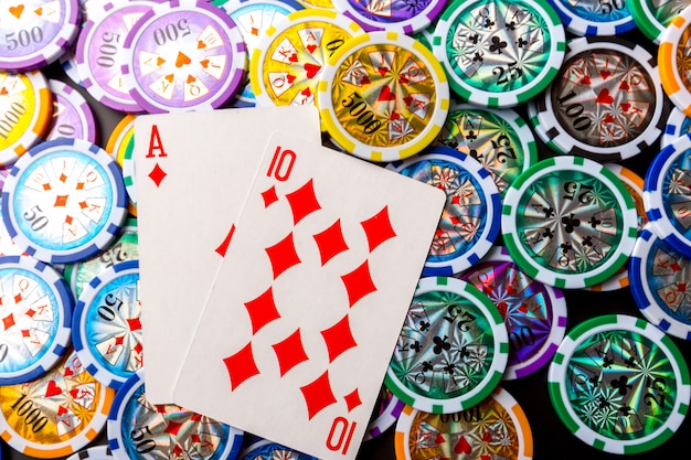 Poker chips and cards